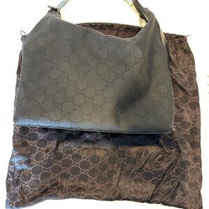 Gucci Black Monogram Shoulder Bag